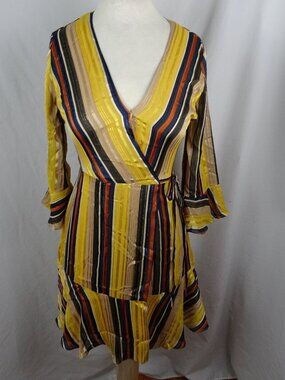 Miss Me Women Shiny Colorful Wrap Dress Size S